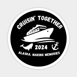 White Alaska Cruise 2024 Magnet